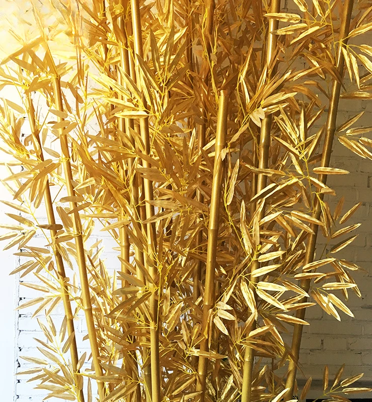 

Simulated Golden Bamboo Artificial Golden Bamboo Indoor Decoration Chinese Style Plastic Golden Bamboo Partition Plant