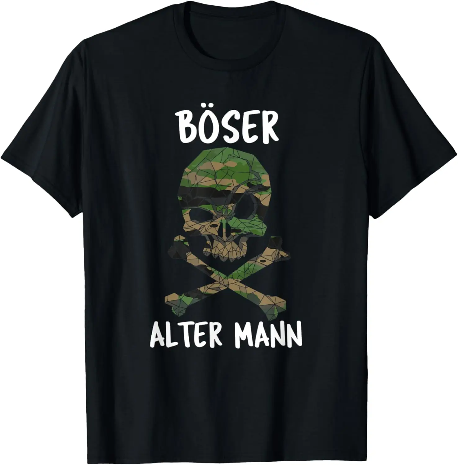 

Mens Evil Old Man Skull Camouflage Pattern Camo T-Shirt