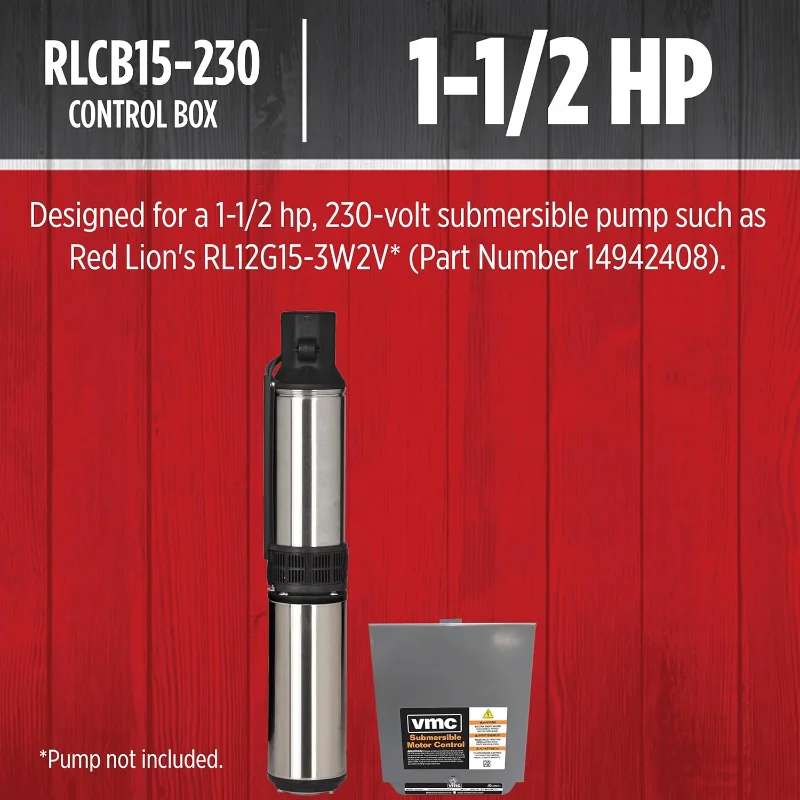 Red Lion RLCB15-230 1.5-HP 230-Volt VMC Control Box for Submersible Well Pump, Grey, 640222