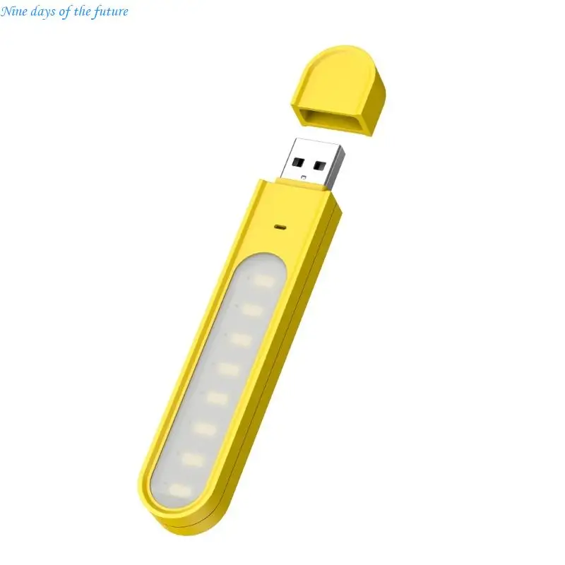 5V Type C USB Power Night Light  8 LED Portable Desk Lamp With Type C & USB Port E65A
