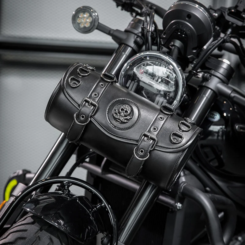 Панк-стиль, ретро-кулон, передняя вилка мотоцикла, сумка для хранения руля, вместительная сумка-бак для Harley Honda Kaw