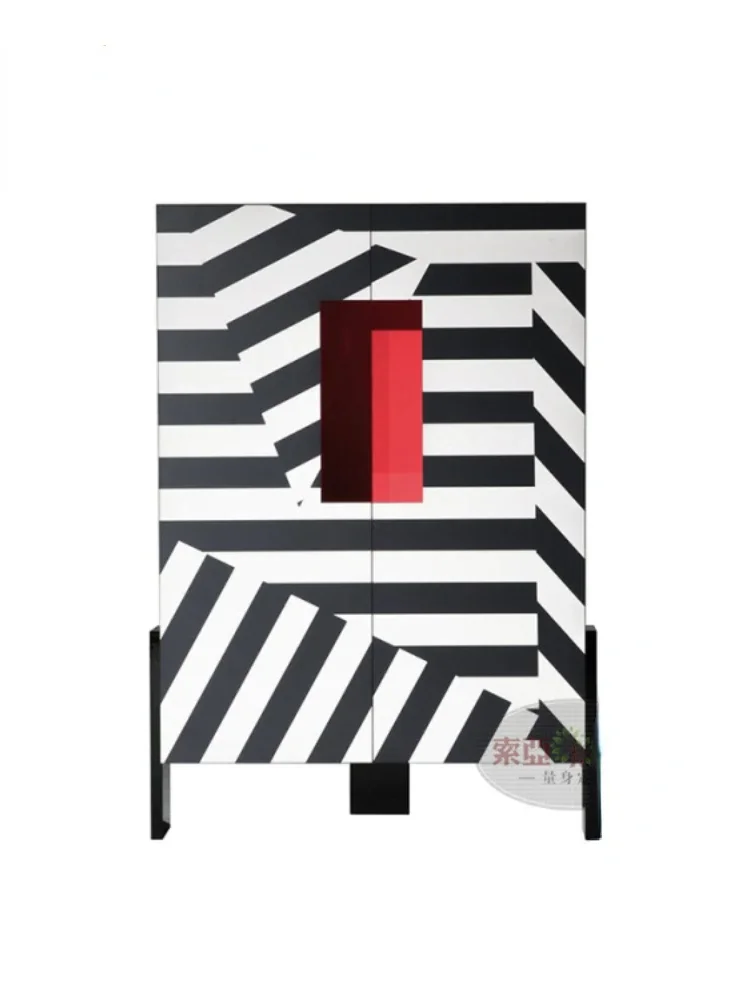 

Легкий роскошный современный сервант в скандинавском стиле, креативный высокий боковой шкаф с рисунком зебры, шкаф для сувениров, винный шкаф, шкафчик для чая