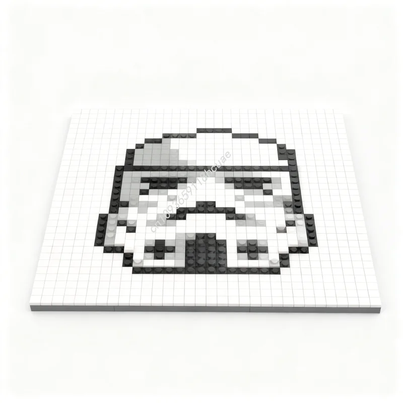 

1037pcs MOC Storm Trooper Pixel Art Star Battle Model Building Blocks Architecture Christmas Gifts Toys Education Brick Kids