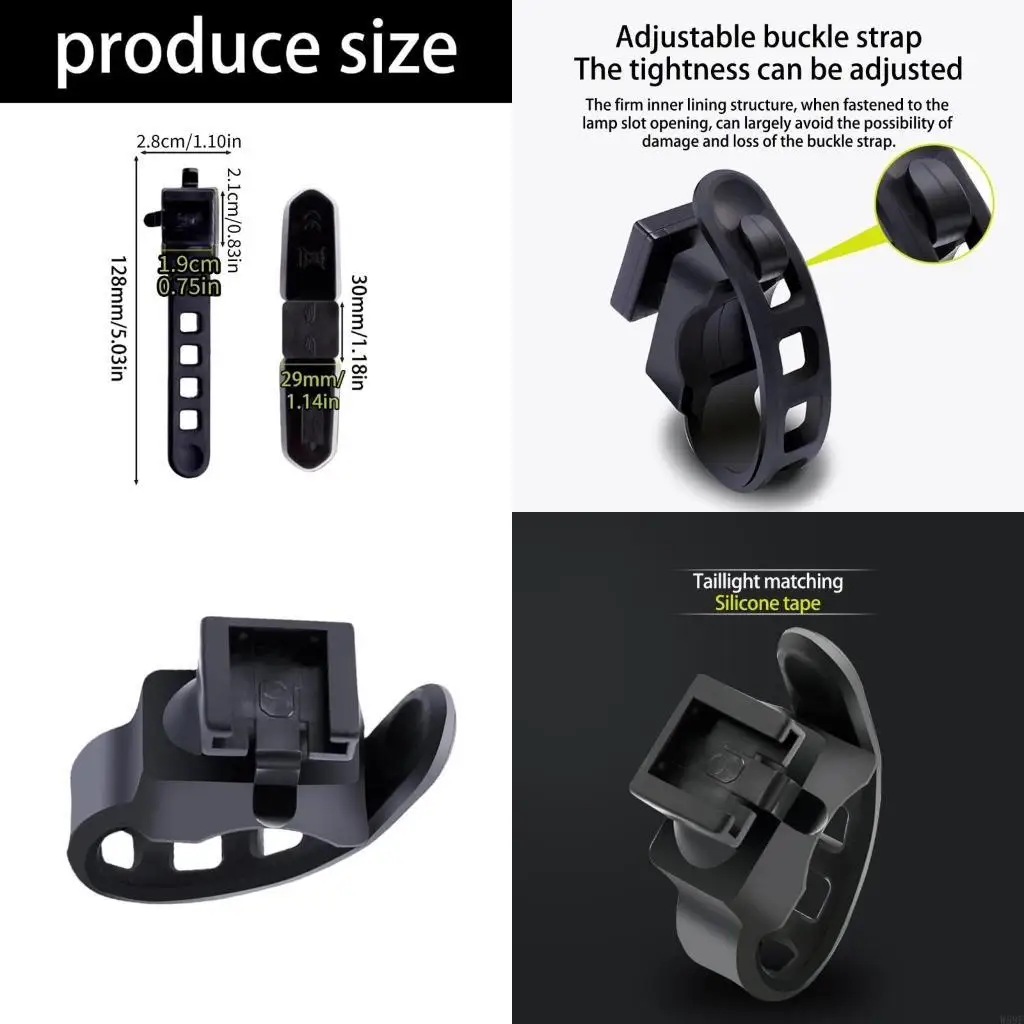 

Safe Grips Silicones Bike Light Mount Compacts Cycling Light Belt Bases W89F