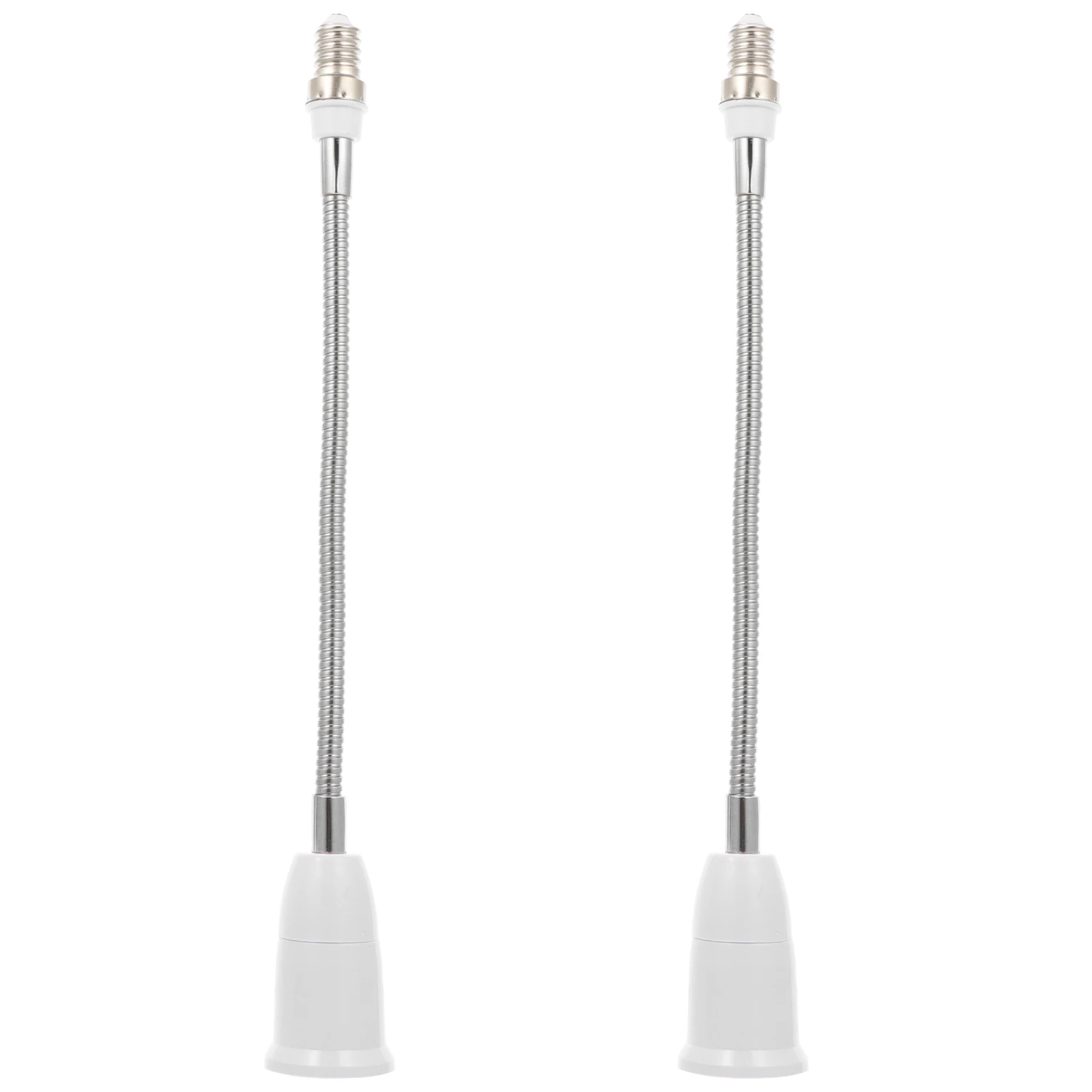 

2 pcs E14 to E27 Lamp Holder 29 5cm Bendable Extender Adapter Screw Socket Metal Bulb Converter LED Light Practical Durable Easy
