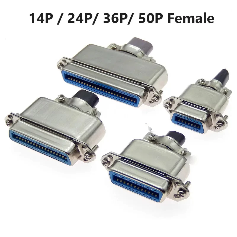 57 Series Centronics Connector Male Female CN14/24/36/50P Ribbon Computer Printer Cable Mount Adapters with Mental Cover