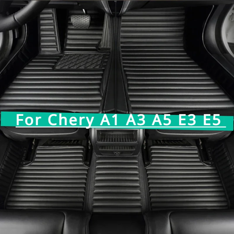 Custom Car Floor Mats For Chery A1 A3 A5 E3 E5 Auto DropShipping Center Interior Accessories Leather Carpets Rugs Foot 2000-2024