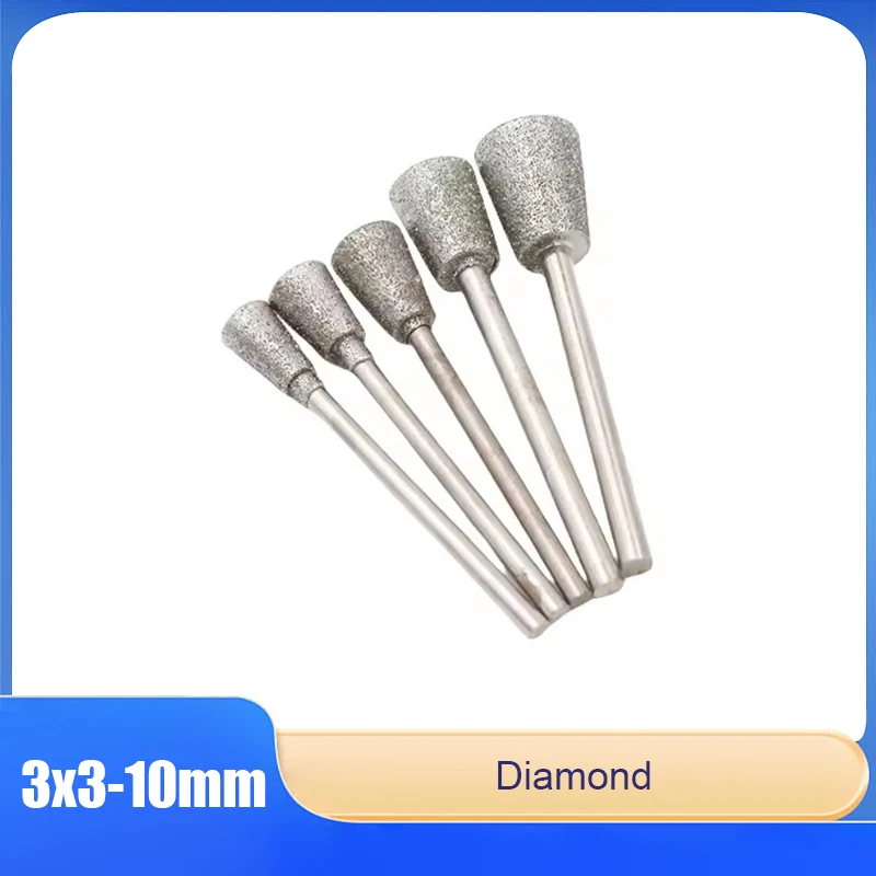 

1/2/5/10/20pcs C7 Diamond-Coated Grinding Heads 3mm Shank Diameter Jade/Jewelry/Bracelet/Glass/Stone/Engraving Polishing Tools