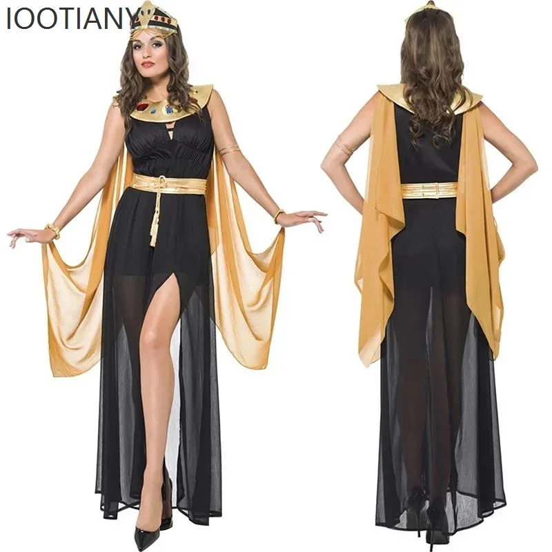 

CosplayHalloween New Black Fashion Sexy Ancient Egyptian Costume Adult Cleopatra Carnival Party Role Playing Costume Evening Dre