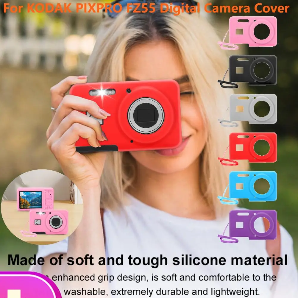 For KODAK PIXPRO FZ55 Slim Fit Camera Bag Solid Color Lightweight Camera Sleeve Wear Resist Camera Body Cover Camera Accessories