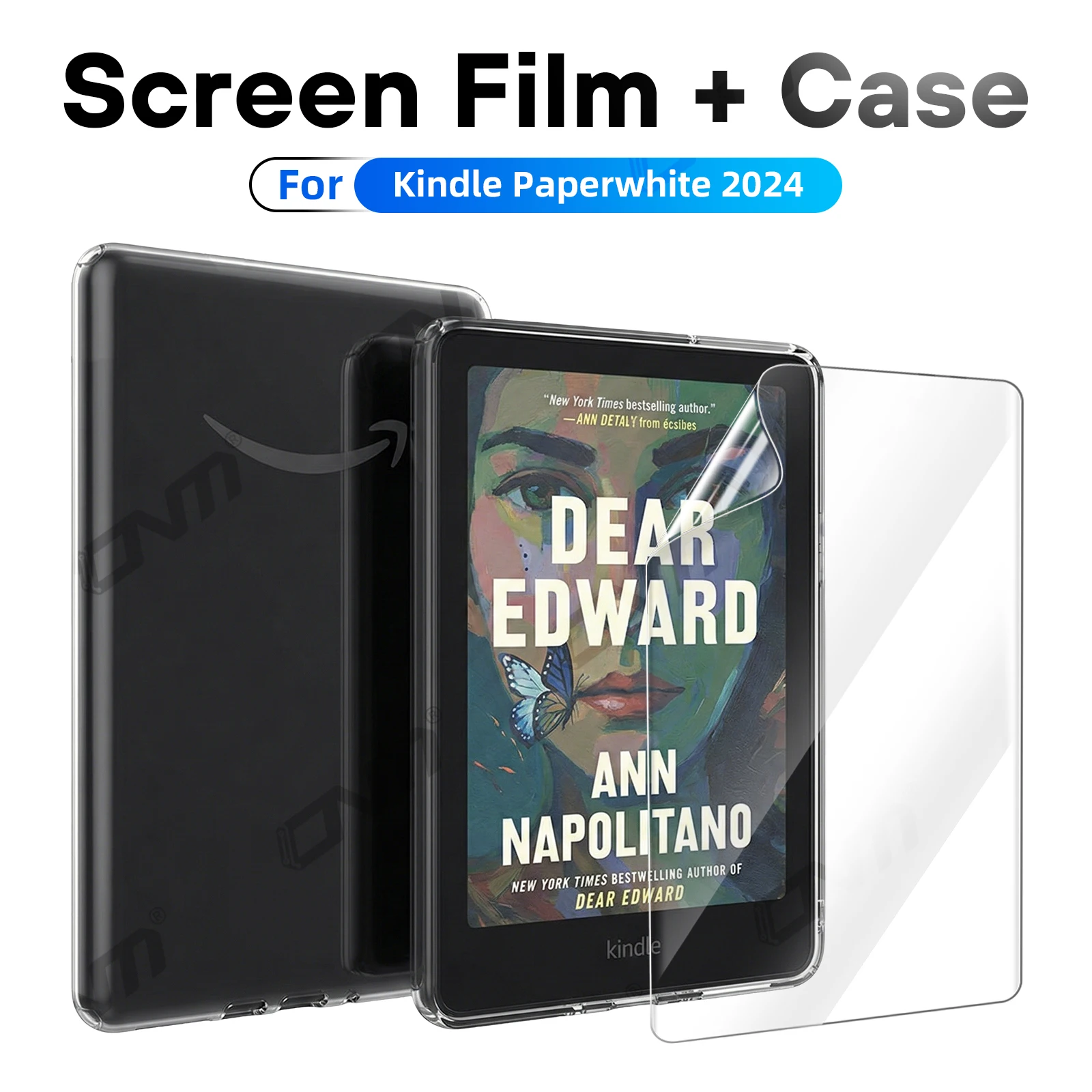 2-IN-1 Protection Film + Case For Kindle Paperwhite (12th Generation) 2024 E-reader, Screen Protector & Soft Case Accessories