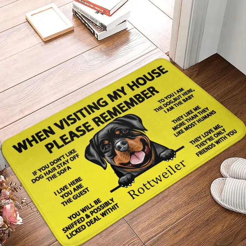 Rottweiler Dog Front Door Floor Entrance Mats Indoor Pet Animal Bathroom Kitchen Doormat Living Room Carpet Rug