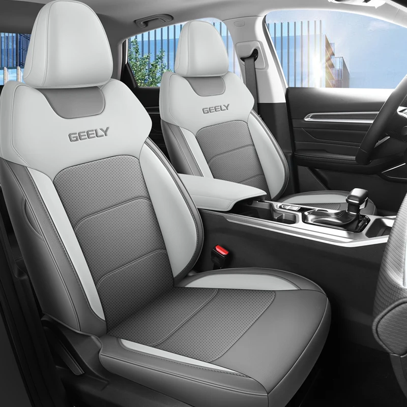 Durable Full Wrap Leather Seat Cushion 5 Seats Fit Geely Emgrand 2022-2026 Non-slip Car Mod Parts