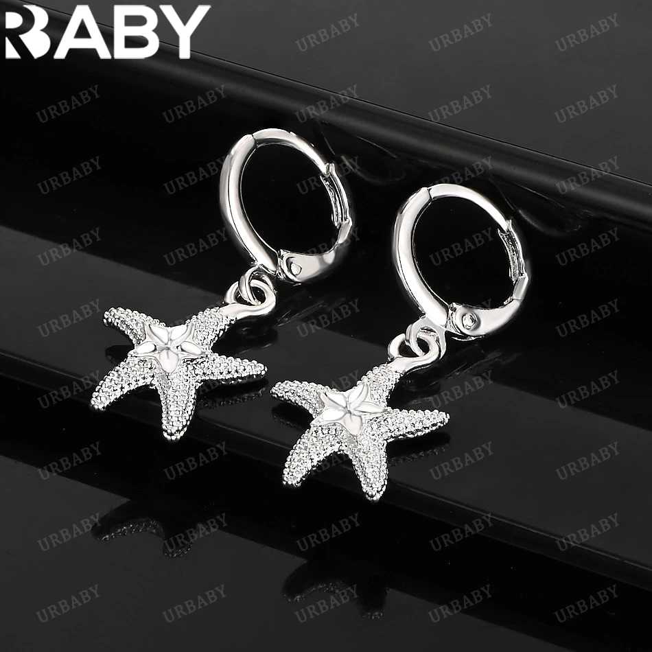 

URBABY 925 Sterling Silver Earrings Starfish Drop Earrings For Women Jewelry Fashion Party and Daily Wear