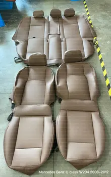 適用於賓士C級W202、W203、W204、W205、W206車型的五座客製化汽車座椅套,全套耐用真皮材質。 8 最佳銷售 賓士E級真皮座椅套 - №4