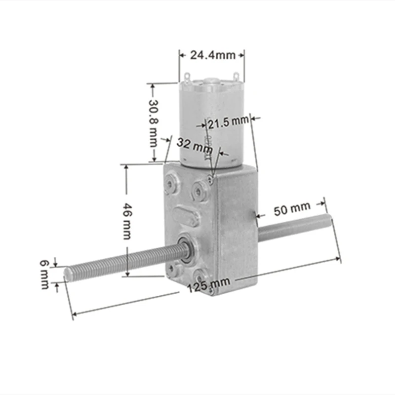 JGY-370 Double Shaft Threaded M6 Length 50mm DC Worm Gear Motor 6V 12V 24V Reducer Speed 6rpm To 150rpm PWM Controller Electric