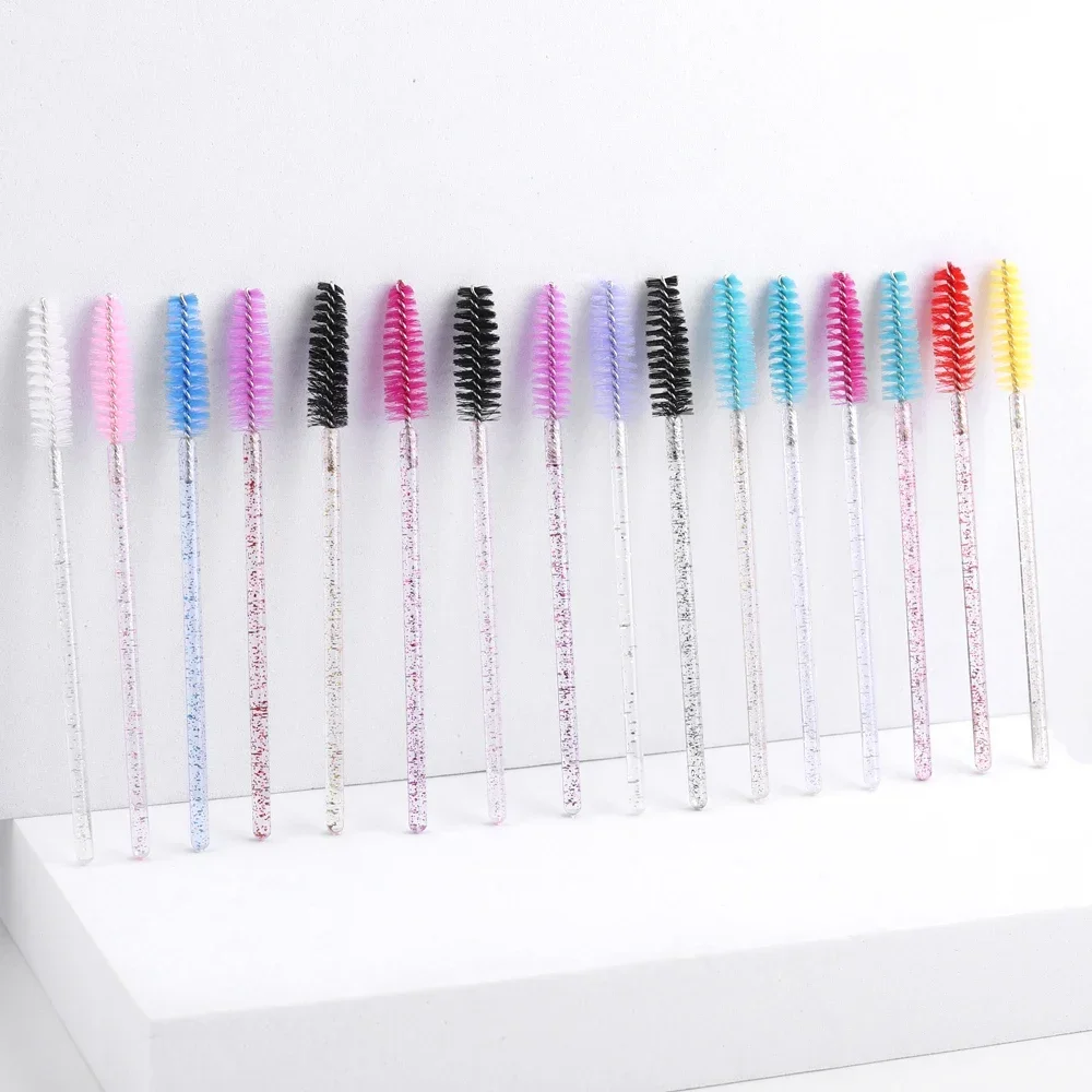 50 stuks wegwerp wimperborstels verlenging kristal wenkbrauwborstel mascara toverstaf wimpers cosmetische tool set make-up schoonheid