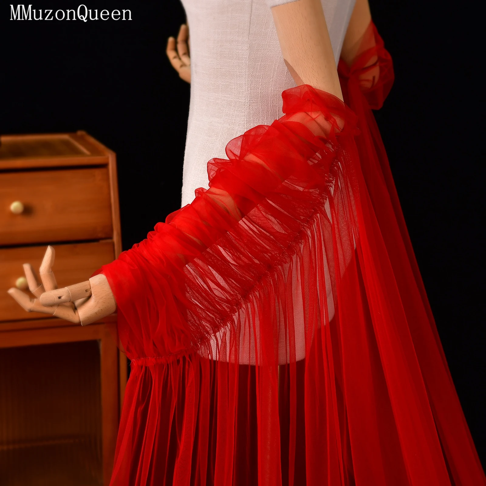 TOPQUEEN Guantes Largos Muje Bolero Frau Elegante Hochzeit Zubehör Für Bräute Abnehmbare Braut Langarm Vg136 – Detail 2