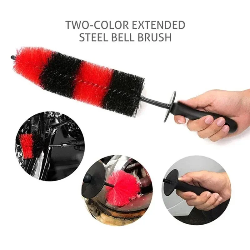 

Car Wheel Rim Tire Cleaning Brush Soft Bristle Cleaner Non Scratch Car Detailing Washing Tool Soft Bristle Cleaner Car Care