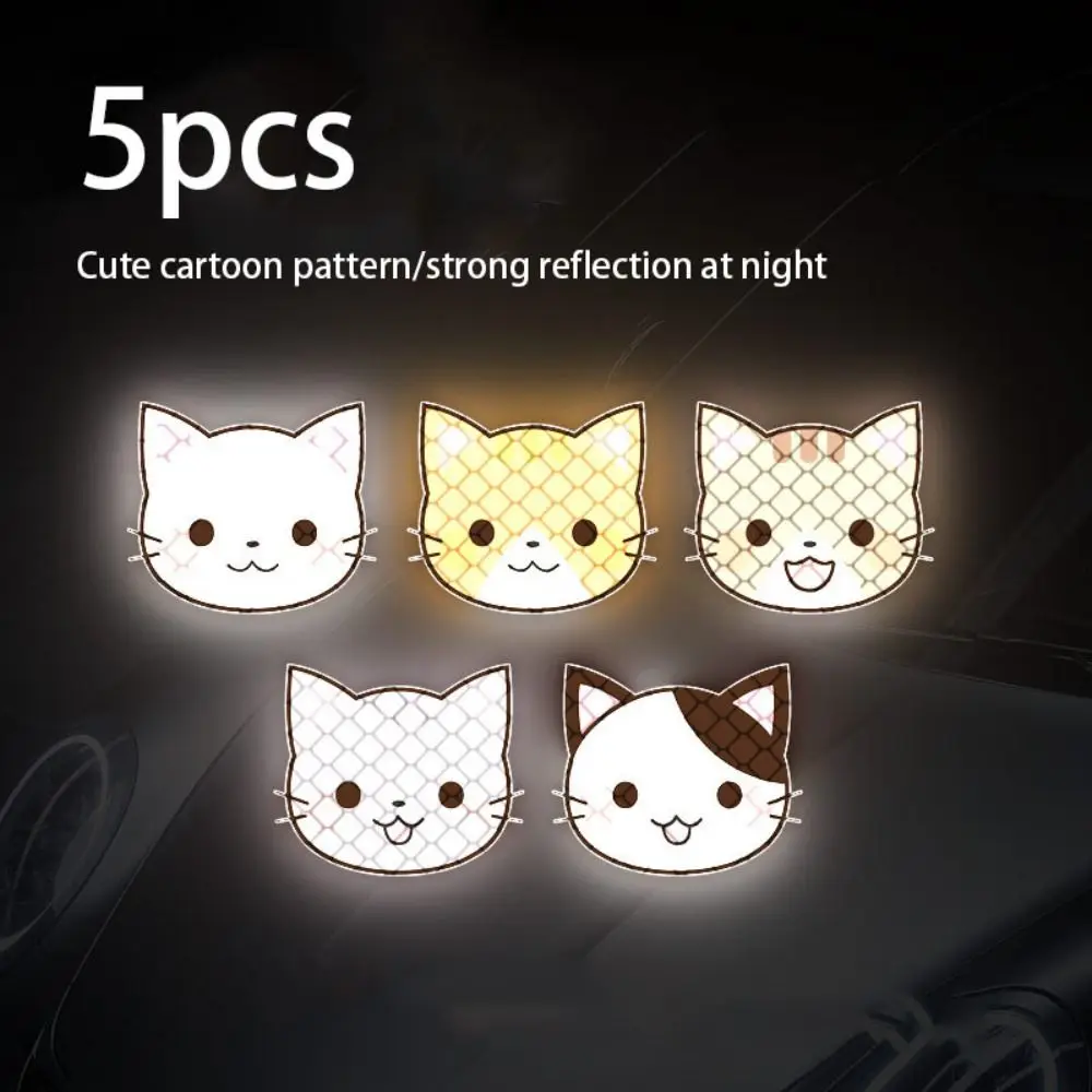 Decoration Stickers Cartoon Cat Reflective Stickers Self-Adhesive Reflective Stickers Motorcycle Helmet Stickers Waterproof