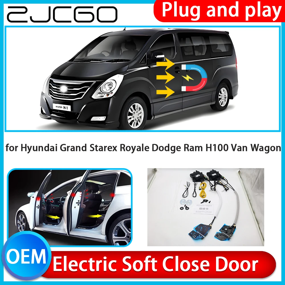 

ZJCGO for Hyundai Grand Starex Royale Dodge Ram H100 Van Wagon Soft Close Kit Door Power Latch Electric Door Catch Soft Closing