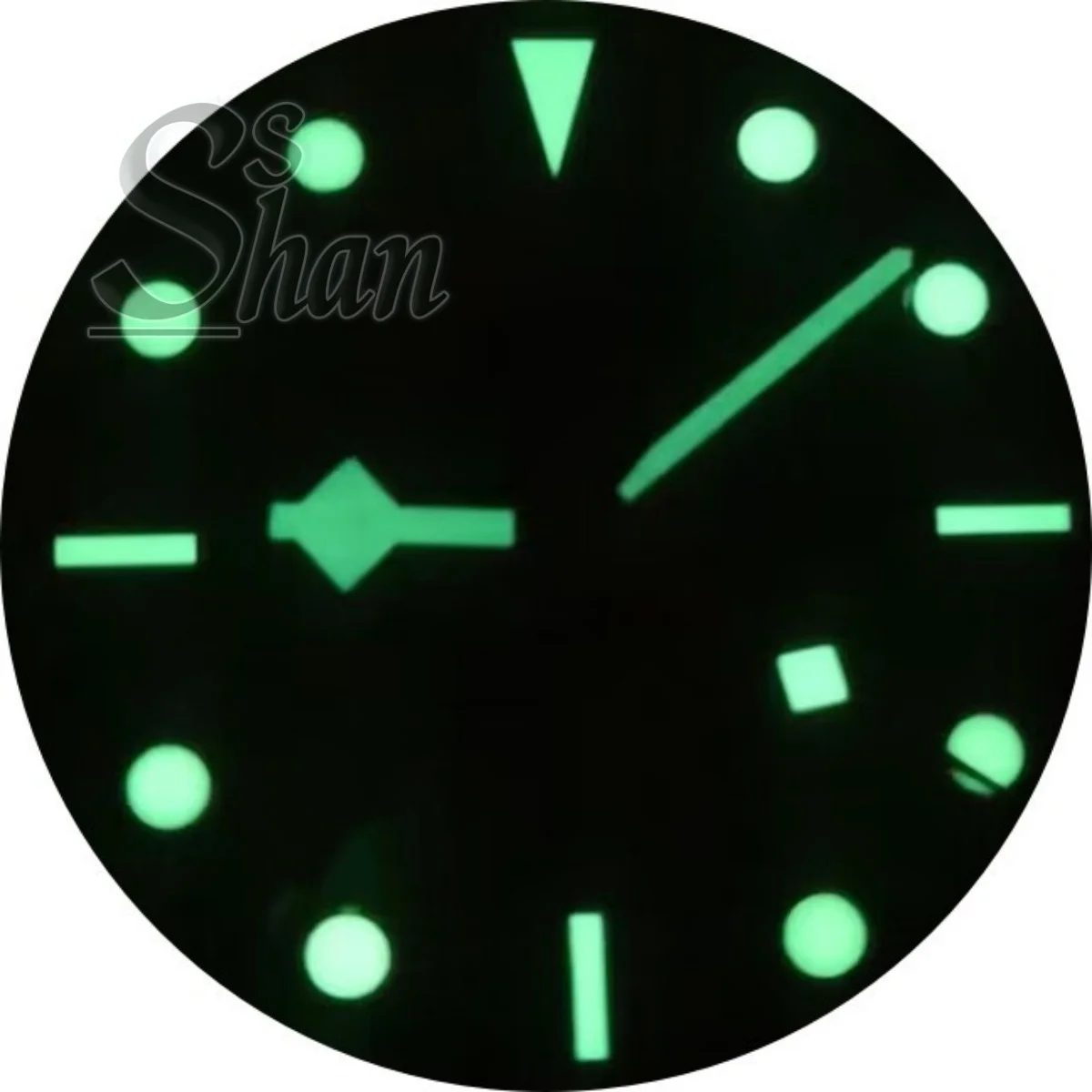 時計ダイヤル 29mm 赤、白、黒、青のダイヤル、スノーフレーク針、緑色の発光、NH35 ETA PT5000 ムーブメントに適しています。