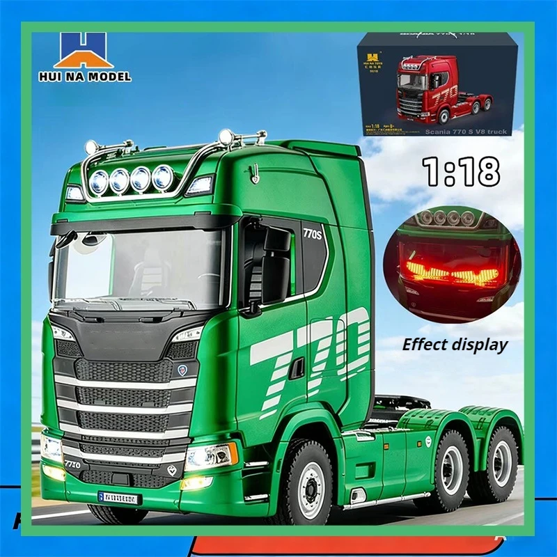 

Радиоуправляемый грузовик Huina 1/18 19 каналов, модель 1501 770S, из сплава, с дистанционным управлением 2.4G, инженерный тягач с прицепом, со светом и звуком, игрушка