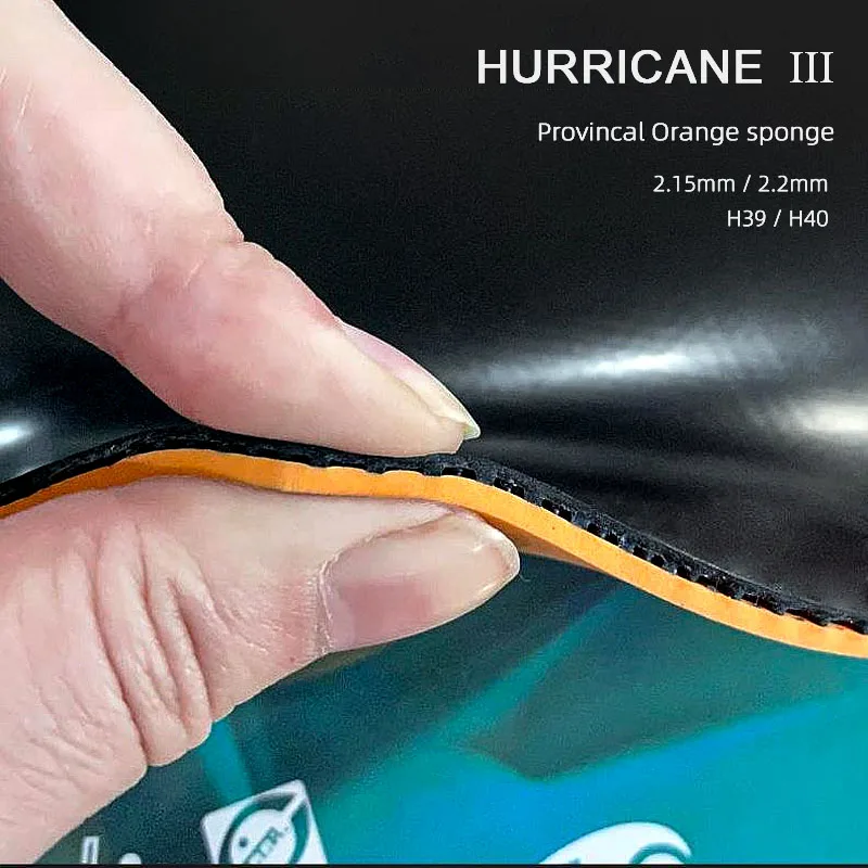 Genuine DHS Hurricane 3 NEO Provincial Table Tennis Rubber Professional Tacky Ping Pong Rubber with Orange Sponge