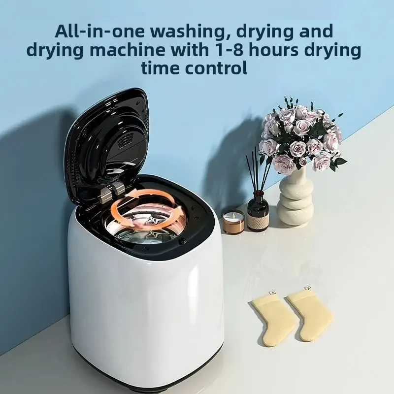 Household Fully Automatic Mini Washing Machine for Mothers Babies and Underwear with High-temperature Washing and Smart Drying