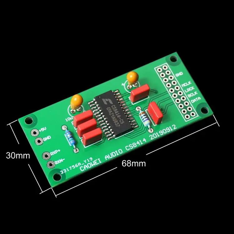 CS8414 coaxial digital receiver board converts I2S signal output to 96kHz