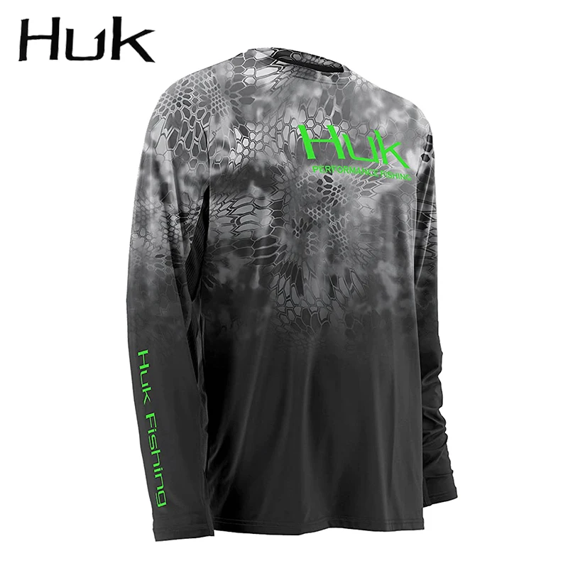 HUK Tops Wear Fishing Clothing Men's Vented Long Sleeve Uv Protection Sweatshirt Breathable Tops Summer Fishing Shirts Camisa