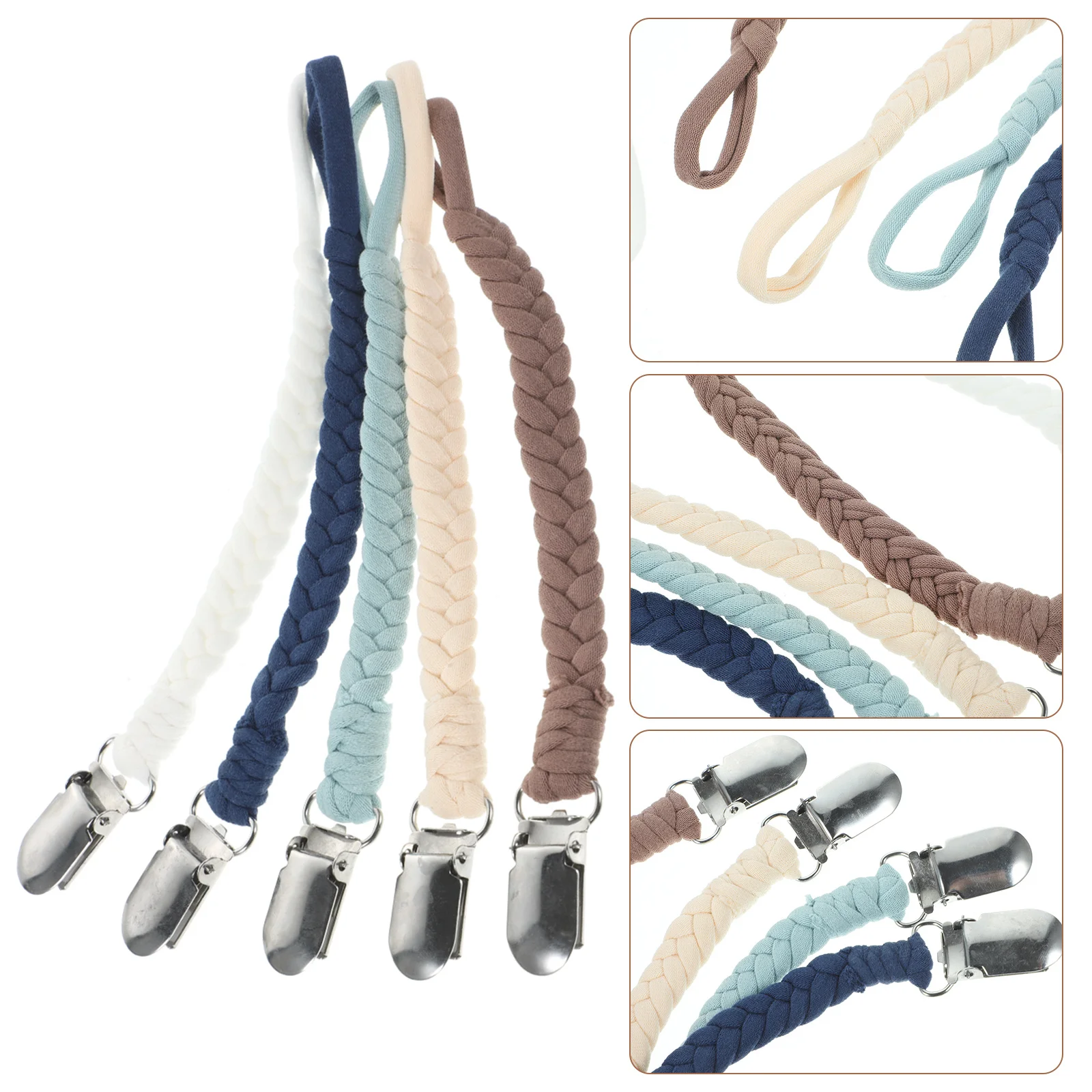 

6Pcs Baby Pacifier Clips Unique Design Safe Pacifier Holder Leash Infant Soother Clip Holder Guard Comfortable Grasp