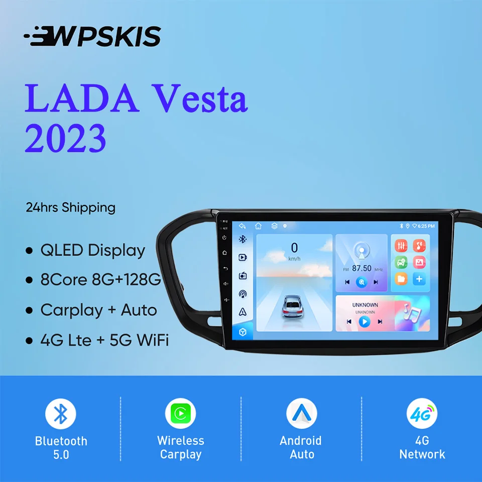 Android 14 8G 128G For LADA Vesta 2023 Auto Radio Stereo Multimedia Video Player Navigation GPS Monitor 4G Lte WiFi Carplay Auto