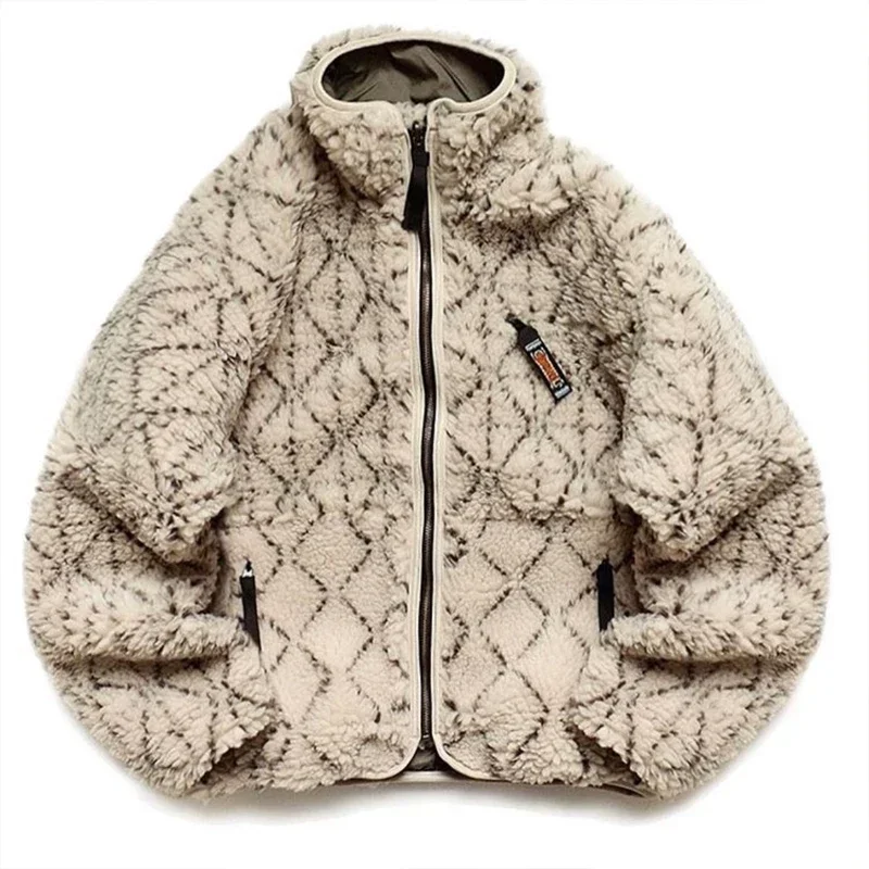 Autumn Winter New Men's Women's Fashion Fleece Wear on Both Sides Zipper Long Sleeve Japan Style Loose Jacket Cashmere Coats