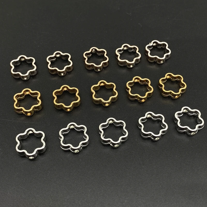 20pcs/lot Love Heart Hollow Gold Color Silver  CCB Loose Spacer Beads For Jewelry Making DIY Necklace Bracelet