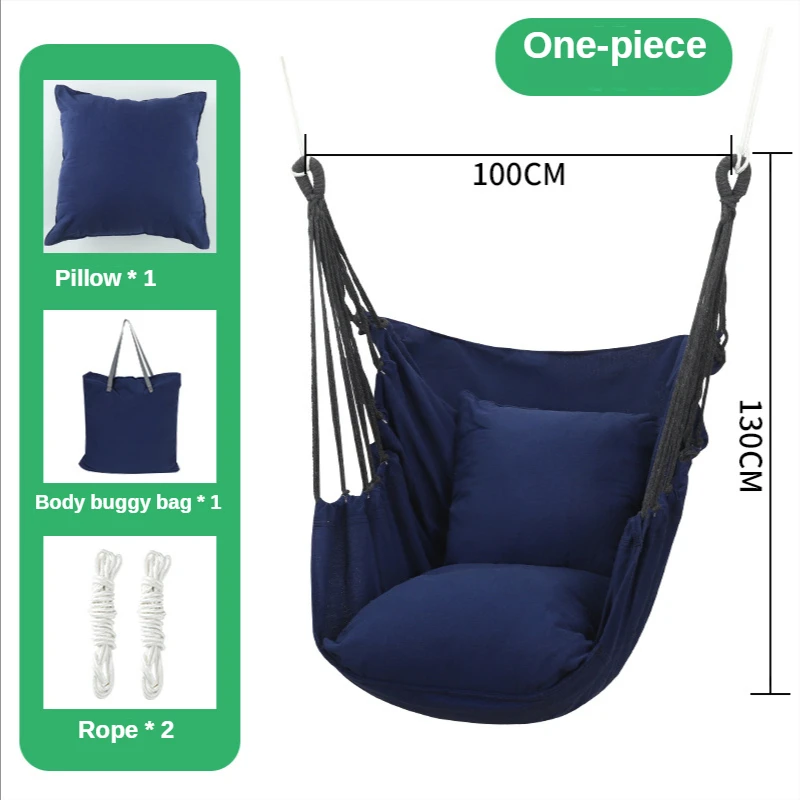 Canvas Hanging Chair College Student Dormitory Hammock with Pillow Indoor Camping Swing Adult Leisure Chair Hanging Swing