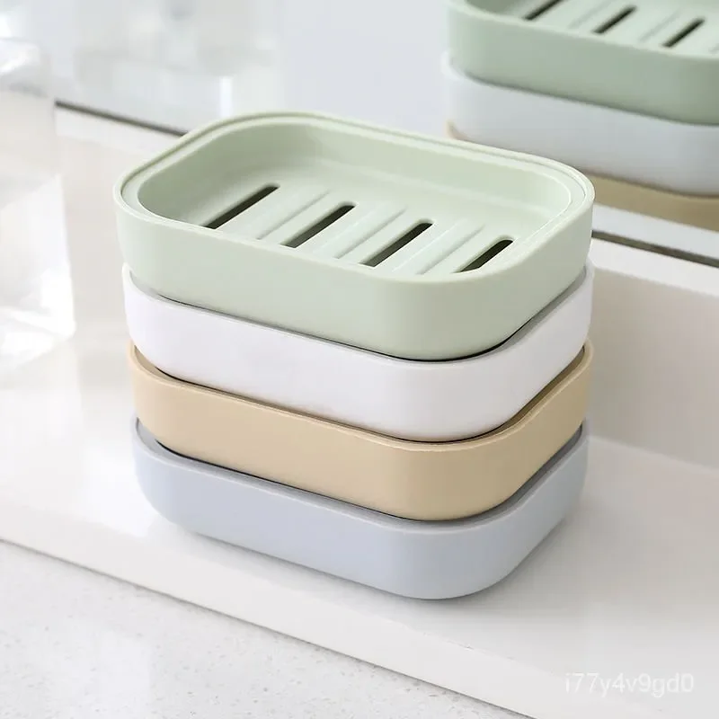 New Creative Soap Dish Portable Plastic Household Bathroom Soap Case Holder Double Soap Box Dispenser Soap Rack Accessories