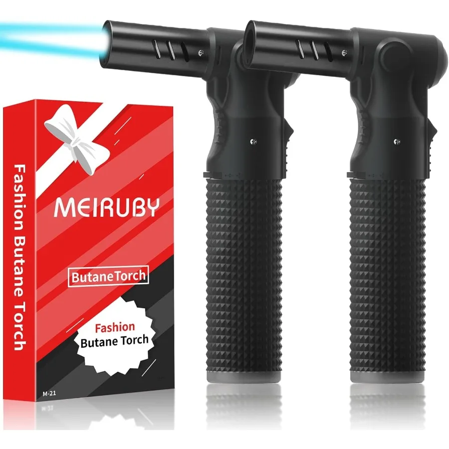 

2-пакет многоразовой бутановой горелки с регулируемым струйным пламенем, портативный кулинарный фонарь для приготовления пищи на кухне, выпечки, барбекю, сварки