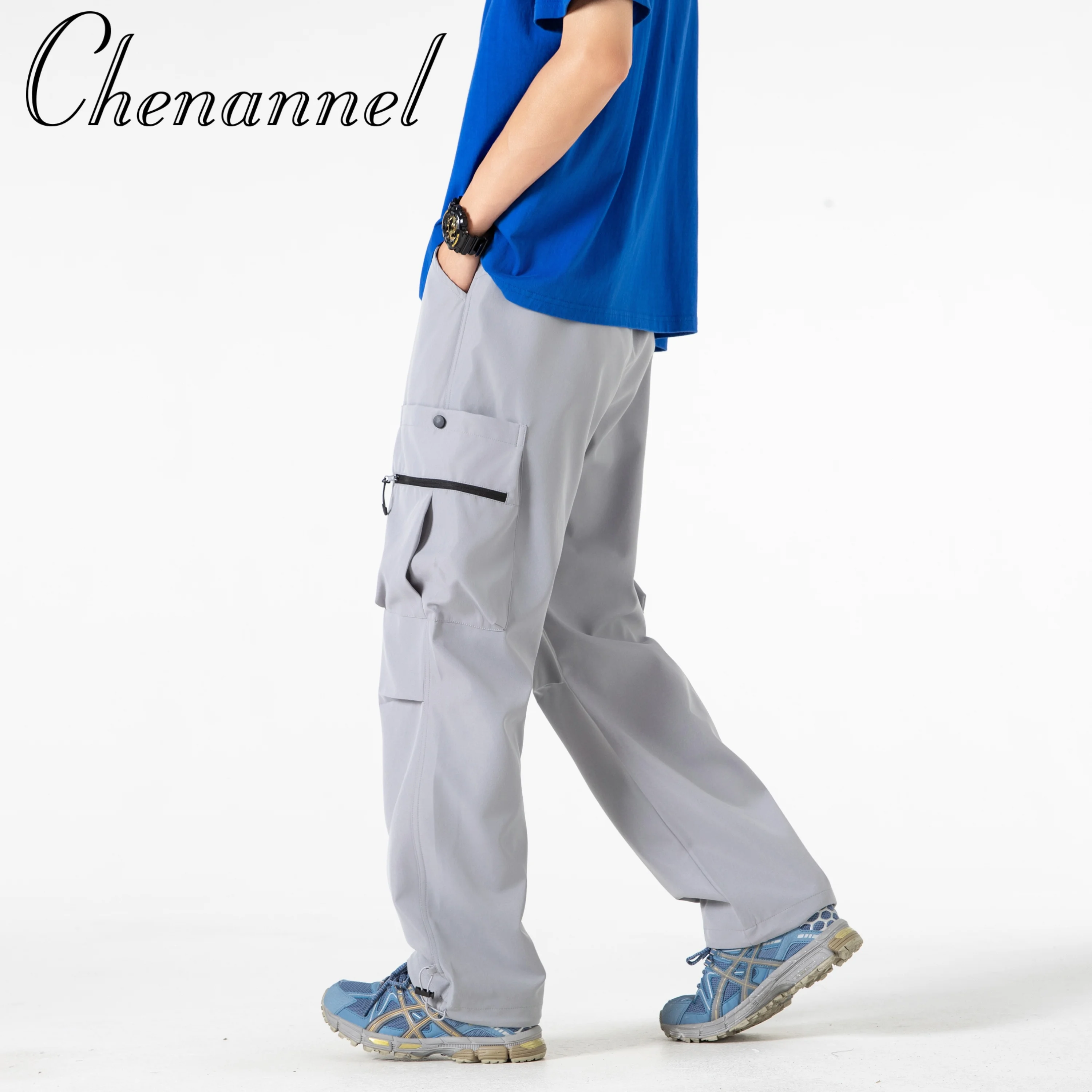 

Men's Spring and Autumn New Waterproof Hip Hop Mountaineering Pants Casual Harajuku Work Pants Black Cargo Outwear Pants