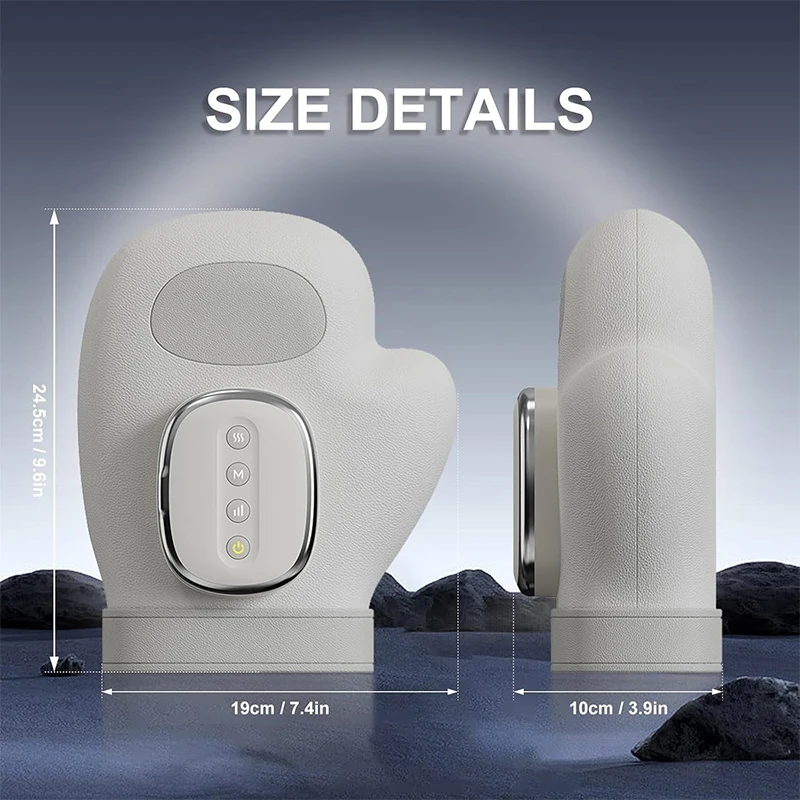 ถุงมือนวดไฟฟ้าไร้สายพร้อมระบบทำความร้อนและแรงดันลม บรรเทาอาการปวดจากโรคข้ออักเสบ โรคปลอกถุงมืออักเสบ อาการเมื่อยล้าของนิ้วมือและฝ่ามือ