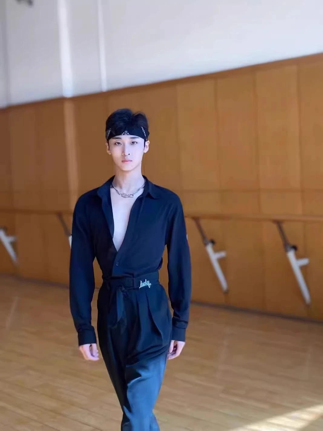 UK Latin dansjurk Heren shirt met lange mouwen Relaxed Fit Elegante prestatiekleding voor ballroompraktijk Ballroomdanskostuums