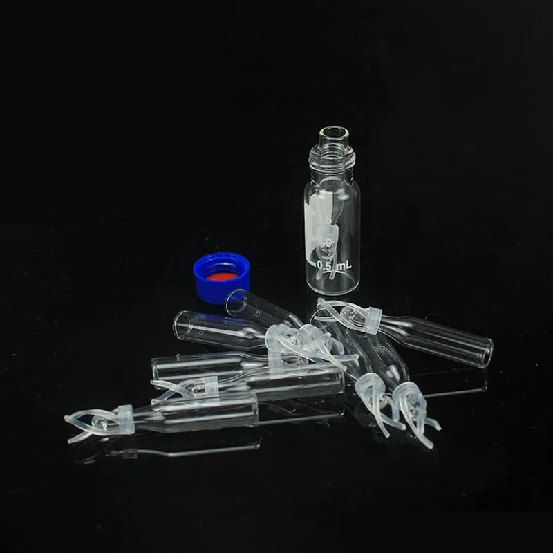 

100pcs/lots Plastic Support Glass Beaker Chromatography Vial Inserts Tubes 250UL for HPLC Vials 1.5ml