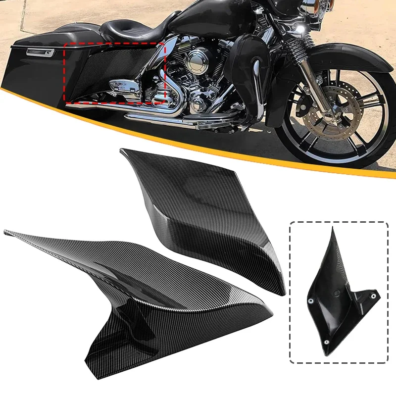 

2 PCS Motorcycle Stretched Extended Side Battery Cover Panels For Harley Touring Road King Street Electra Glide Ultra 2009-2013