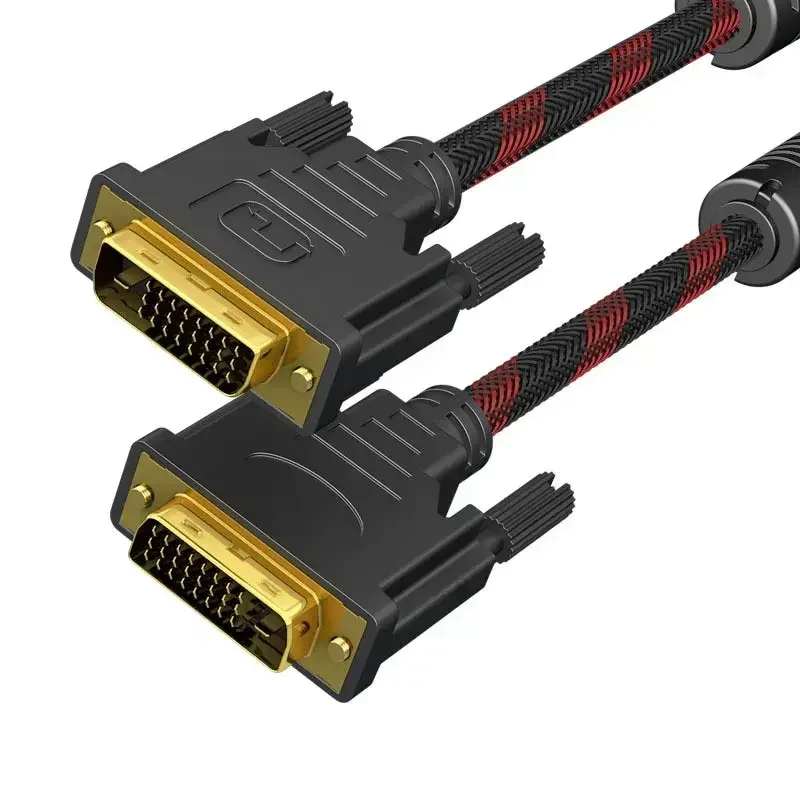 Kabel DVI do DVI DVI-D projektora Monitor komputerowy 24 + 1 z męskiego na męskie kabel wideo TV Monitor komputera kabel HD kabel danych DVI D