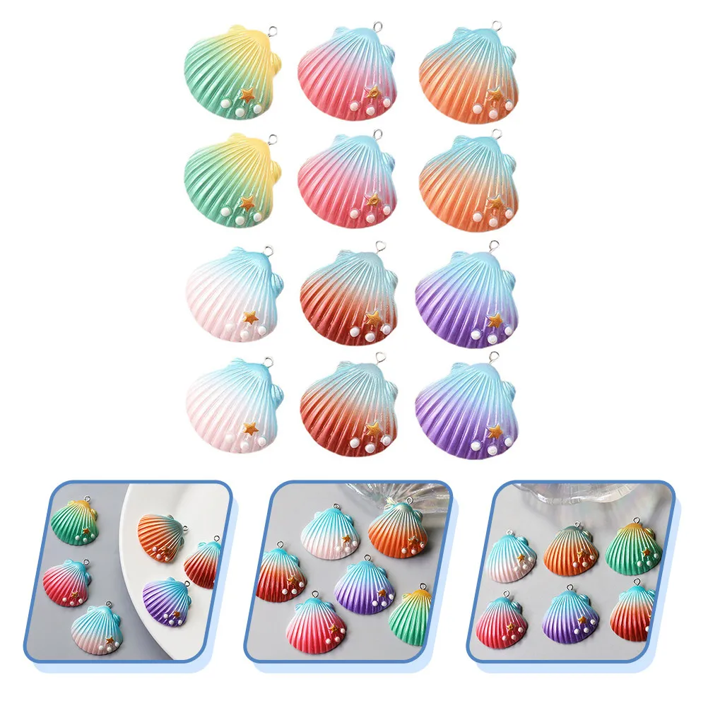 

30Pcs Resin Shell Shape Pendants DIY Jewelry Charms for Bracelets Necklaces Earrings Keychains Creative Jewelry Making Supplies