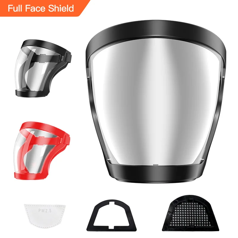 Full Face Shield Splash Guard Mask Anti-fog Protective Head Cover Ergonomic High-Definition for Laboratory Work Mowing Gardening