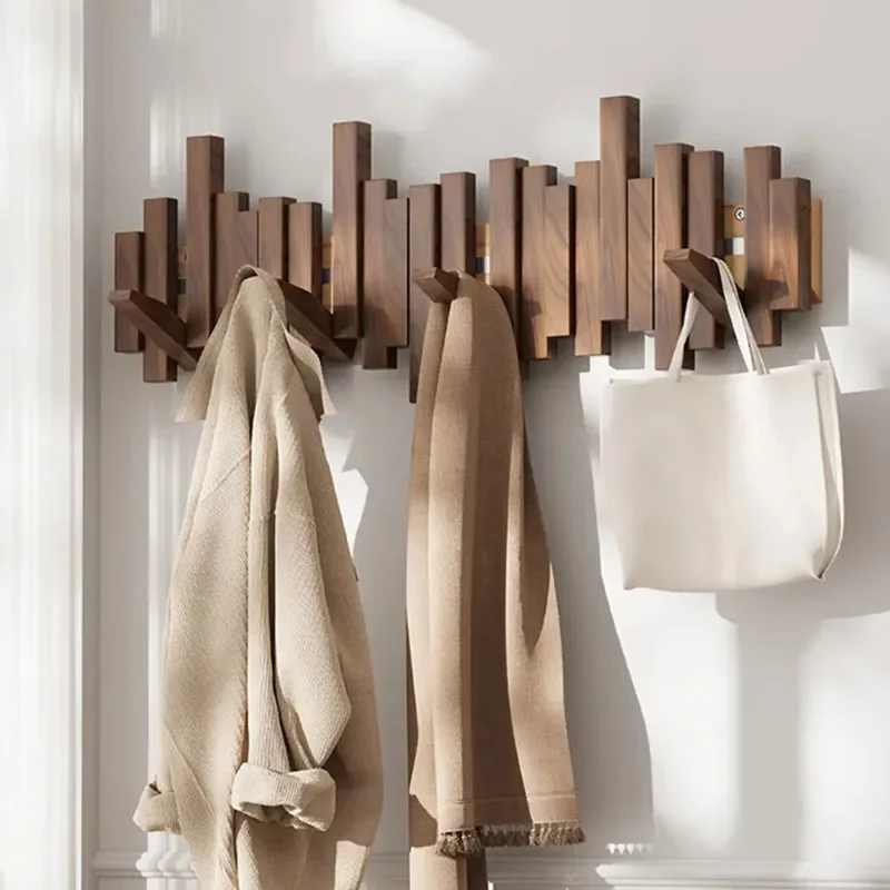 Wood Wall Coat Rack Holder Hook Storage Shelf Multifunctional Over The Door Hat Scarf Display Hanger Space Saving Furniture