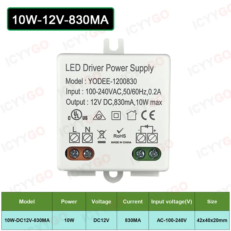 3W 6W 10W 12W DC12V 24V Lighting Transformer 250MA 500MA 830MA 600MA Driver Suitable For LED Light Strip 3528 5050 Power Supply - Image 7