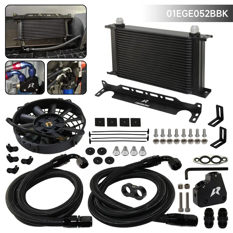 Universal Oil Cooler Kit 22/25 Row For Corvette C5 C6 C7 LS1 LS2 LS3 Adapter Cadillac Oil Line+7