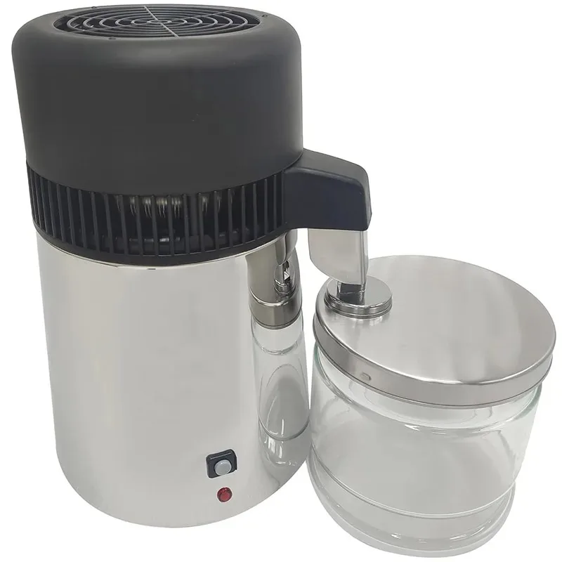 

Stainless Steel 4L Water Distiller Water Purifier with Glass Jar Countertop Distiller Machine for Home Laboratory 110V